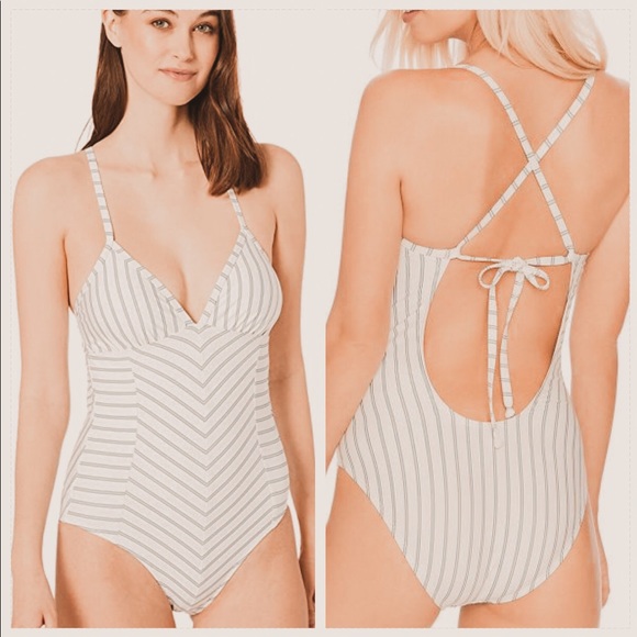 Splendid Other - Splendid  Striped Halter One Piece Swimsuit